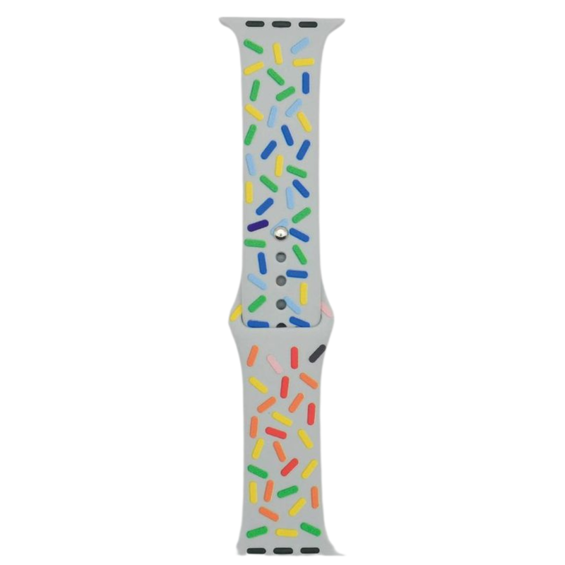 Pulseira de Silicone Confete 38mm/40mm/41mm/42mm/44mm/45mm/47mm/49mm