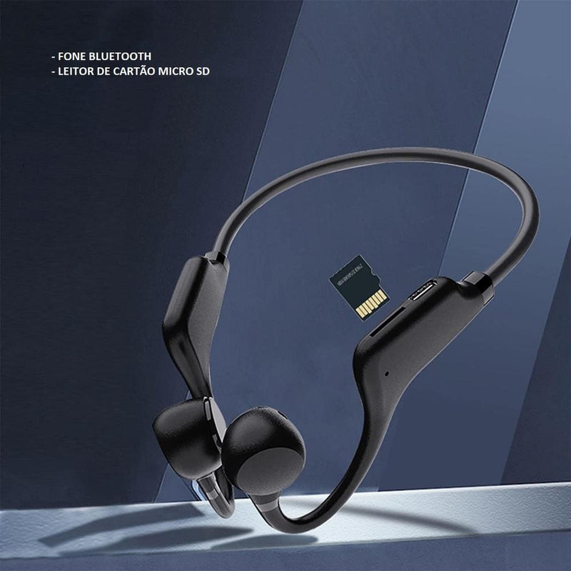 Fone De Ouvido Sport Condução Óssea Bluetooth 5.0 Leitor de Cartão X1
