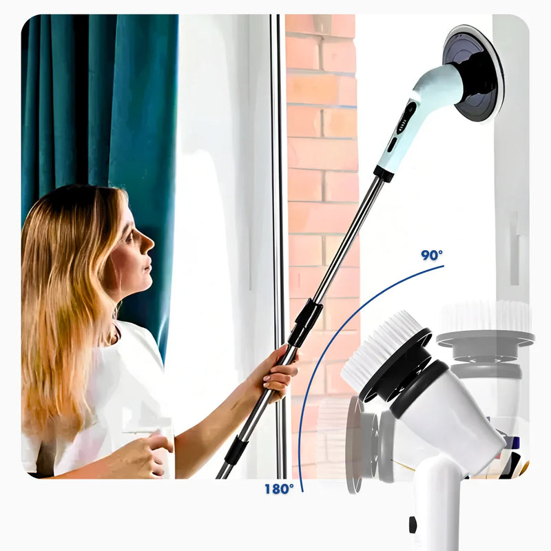 Esfregão Elétrico Versátil de Limpeza 360° Giratório.