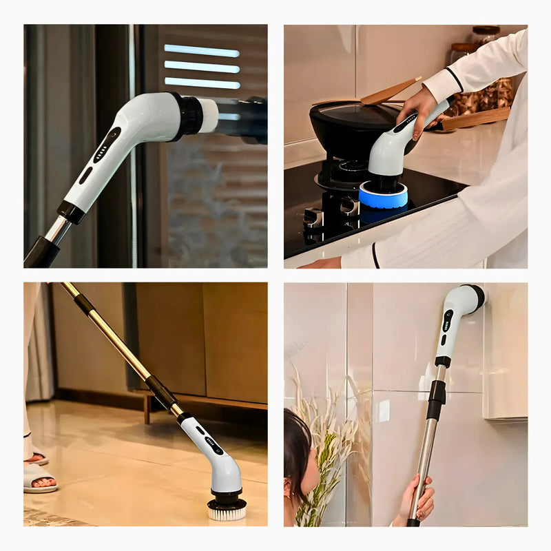 Esfregão Elétrico Versátil de Limpeza 360° Giratório.