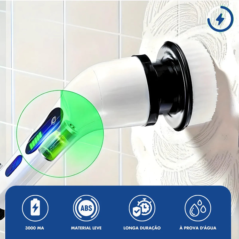 Esfregão Elétrico Versátil de Limpeza 360° Giratório.