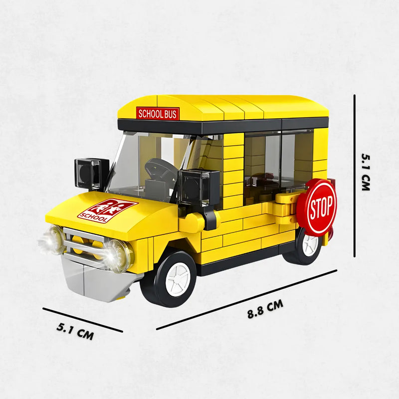 Brinquedo Blocos de Construção Carro Ônibus Escolar