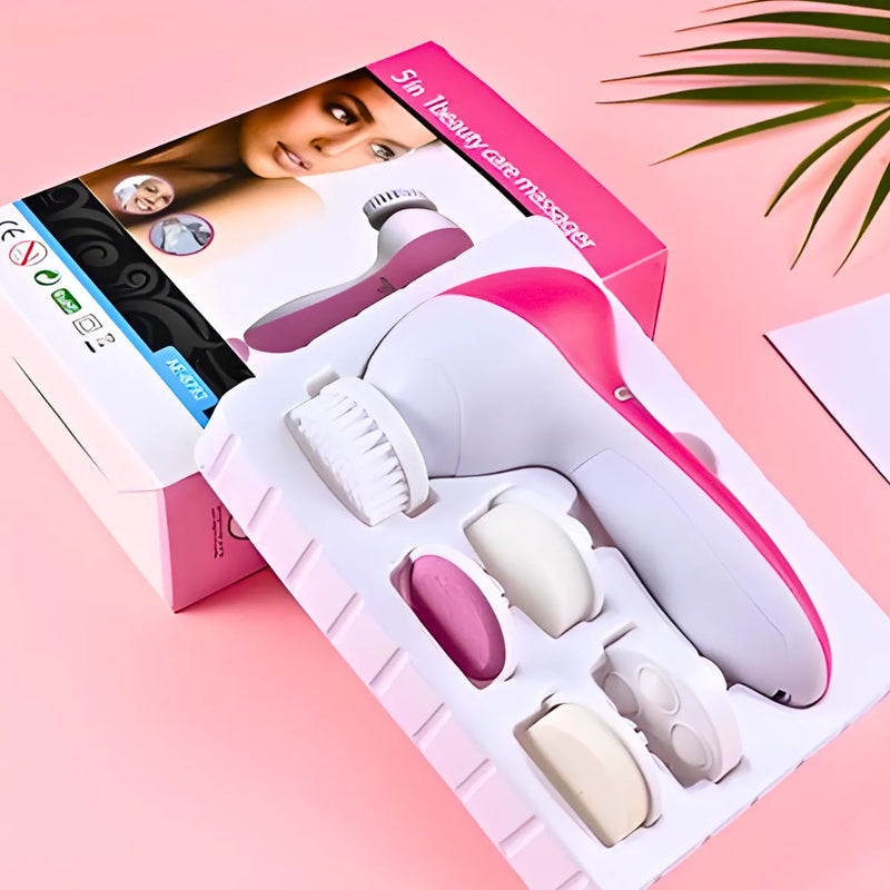 Escova Facial Elétrica 5 em 1 Portátil Esfoliante e Massageadora.