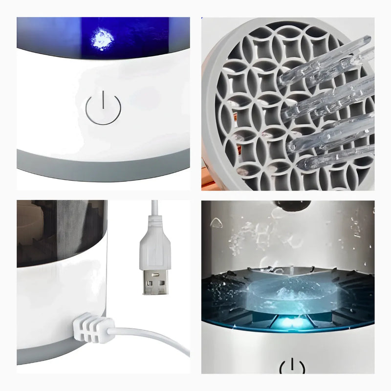 Limpador de Pinceis Maquiagem Secador Automático USB.