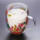 Xícara De Vidro Parede Dupla Com Flor Seca