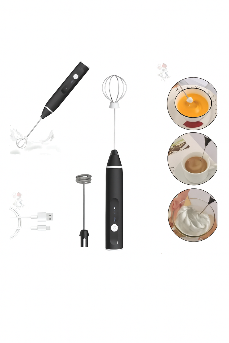 Mini Mixer Elétrico Recarregável Multiuso para Bebidas e Ovo.