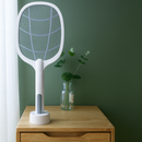 Raquete Elétrica Mata Insetos Recarregável com Base e Luz Led.