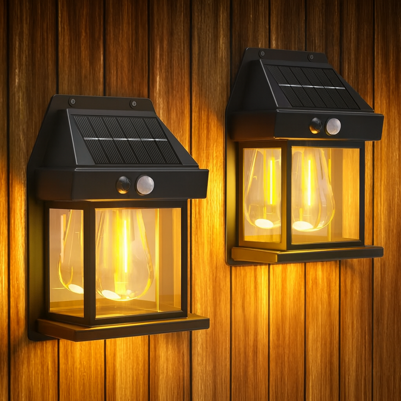 Lâmpada de Parede Solar com Sensor.