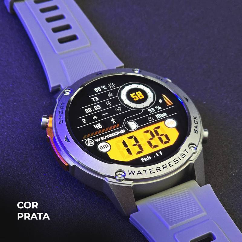 Smartwatch Brave Wearzone – Resistência Militar, GPS Duplo e 170 Modos Esportivos