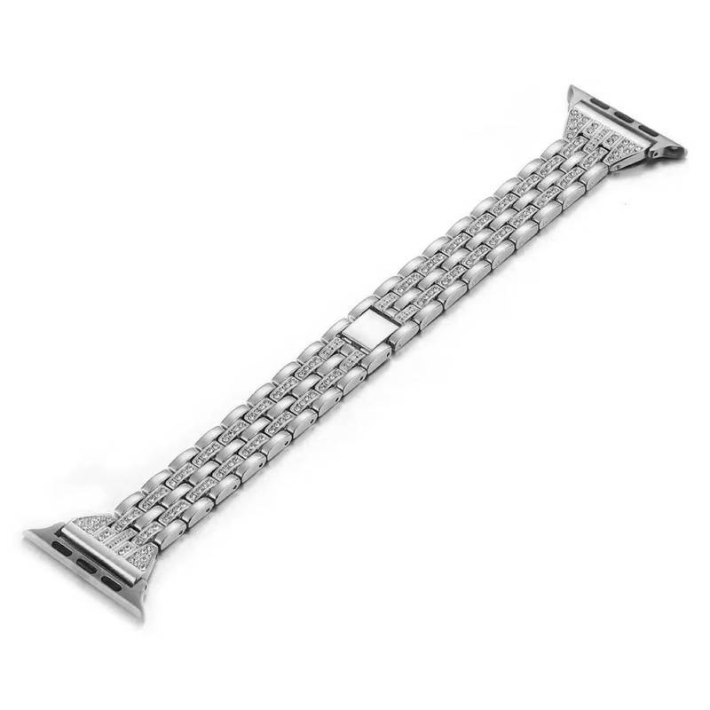 Pulseira de Aço com Cristais 42mm 44mm 45mm 49mm