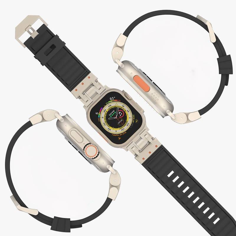 Pulseira Silicone Robot Titanium 42mm/44mm/45mm/49mm