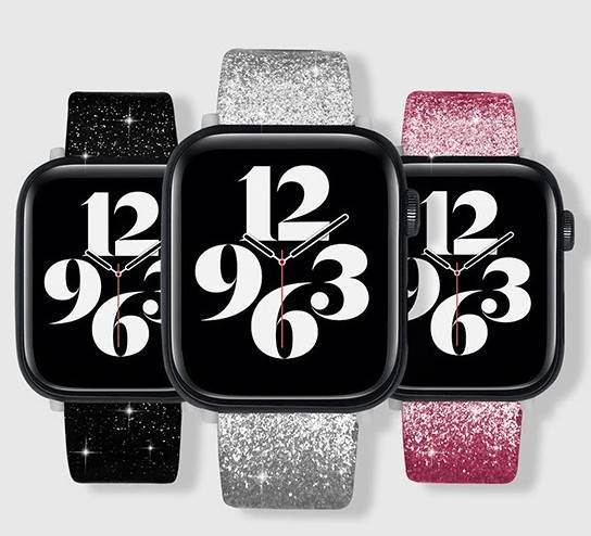 Pulseira Couro C/ Glitter 38mm/40mm/41mm