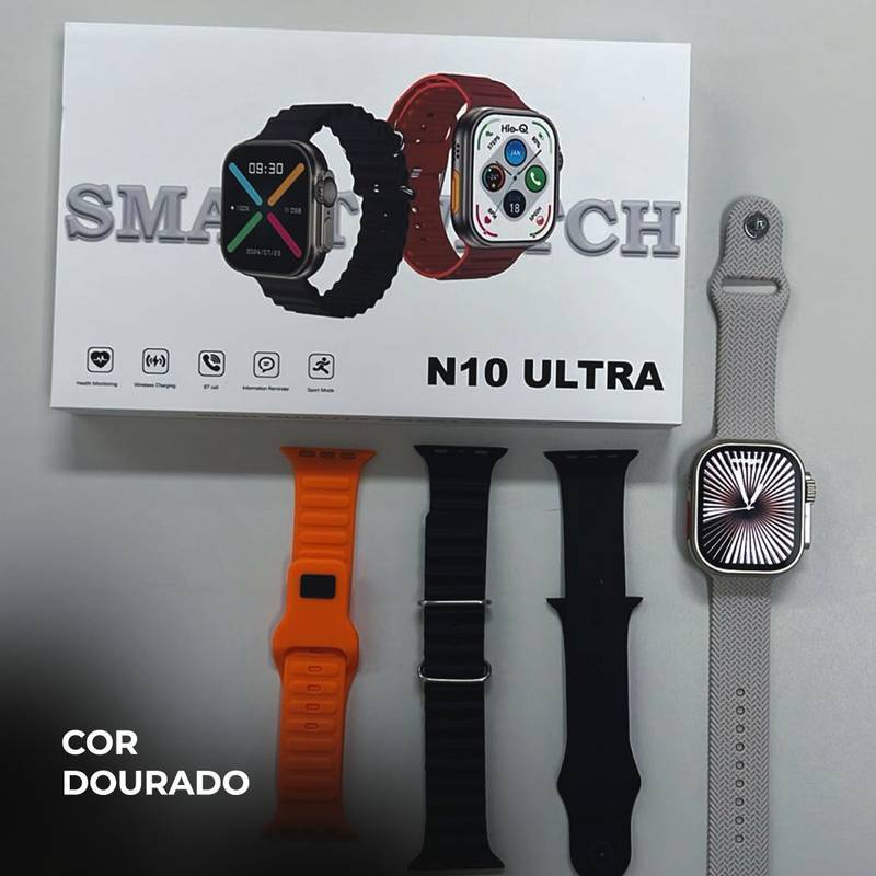 Smartwatch N10 Ultra com 4 Pulseiras