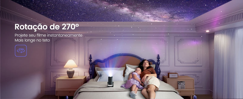 Mini projetor Wimius L1 com suporte a 1080P 300 ANSI Android 11 Wifi Bluetooth