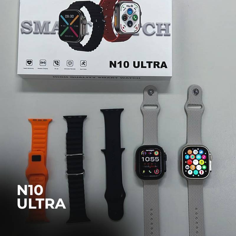 Smartwatch N10 Ultra com 4 Pulseiras