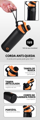 Garrafa Térmica Esportiva 1 Litro com Tampa Magnética – Alta Performance Outdoor