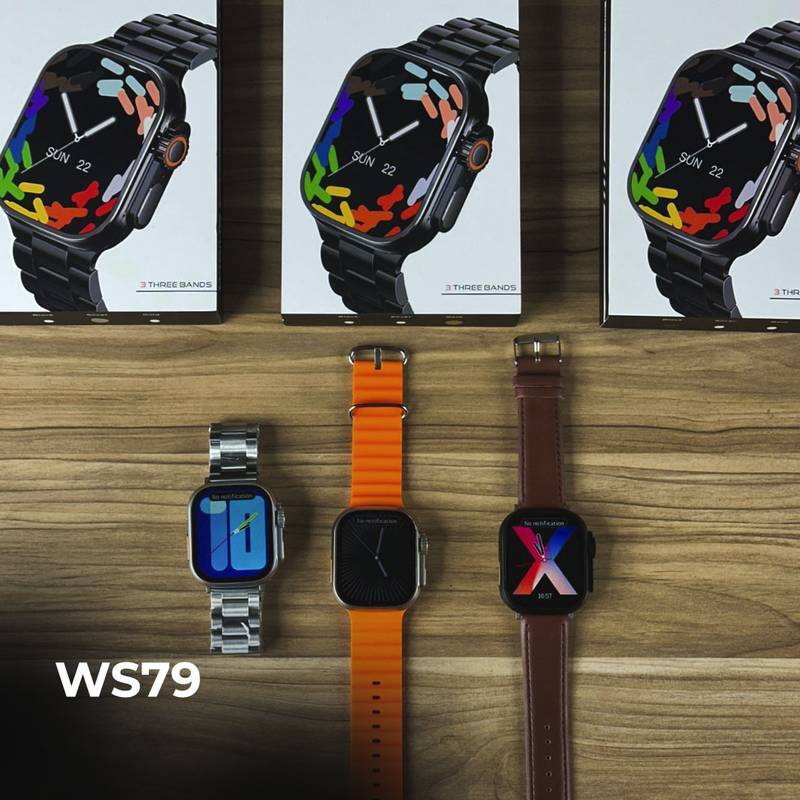 Smartwatch WS 79 Ultra 2 com 3 Pulseiras