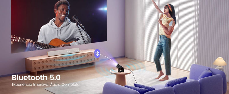 Mini projetor Wimius L1 com suporte a 1080P 300 ANSI Android 11 Wifi Bluetooth