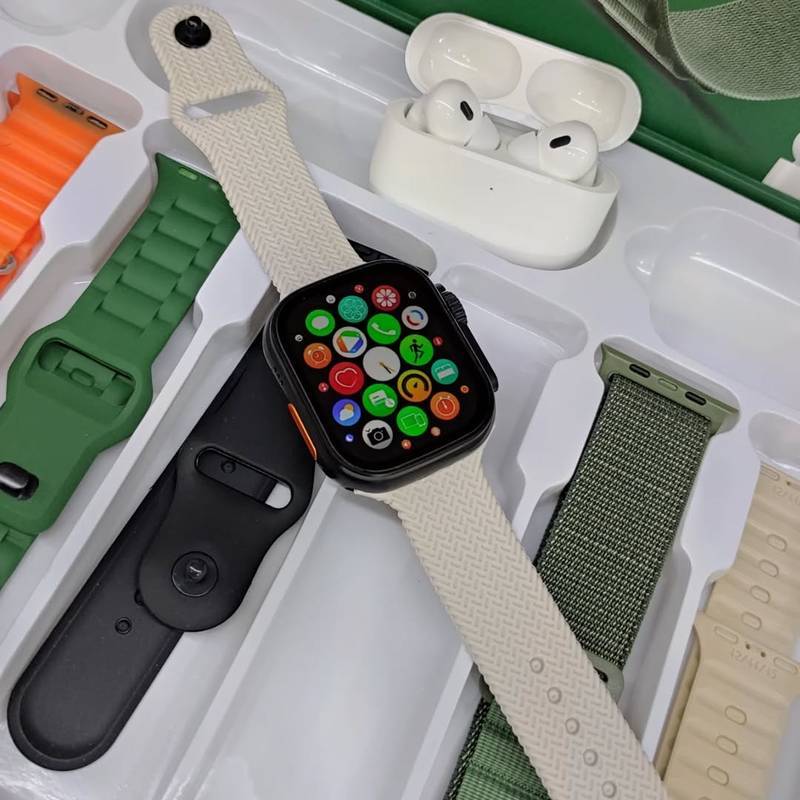 Smartwatch WS 80 Ultra 2 +Fone bluetooth com 7 Pulseiras