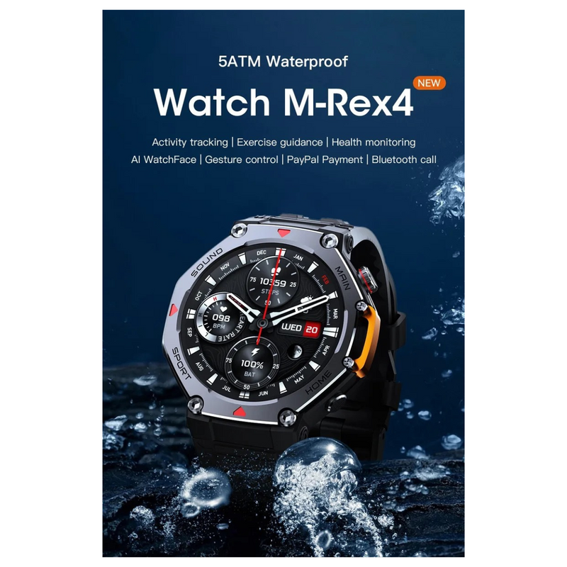 Smartwatch MA-31 M-Rex4 à Prova D'água 50M  5ATM  GPS  1GB  NFC