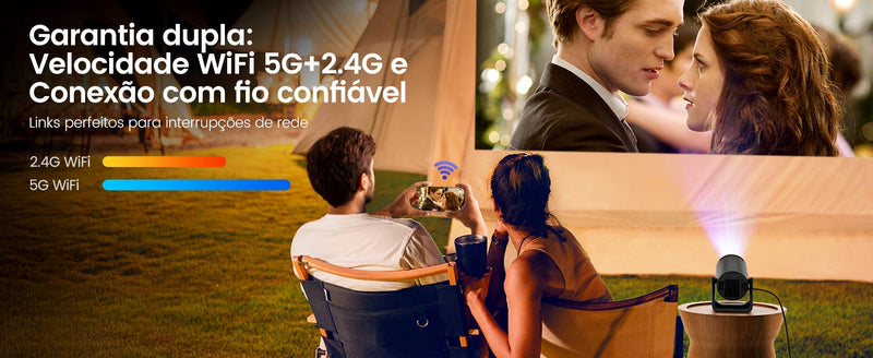 Mini projetor Wimius L1 com suporte a 1080P 300 ANSI Android 11 Wifi Bluetooth