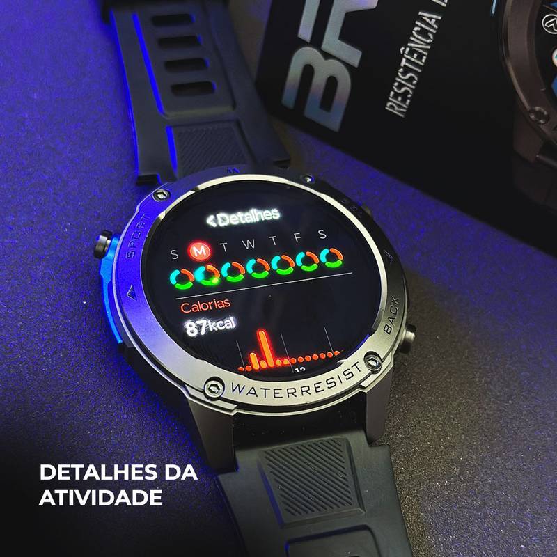 Smartwatch Brave Wearzone – Resistência Militar, GPS Duplo e 170 Modos Esportivos