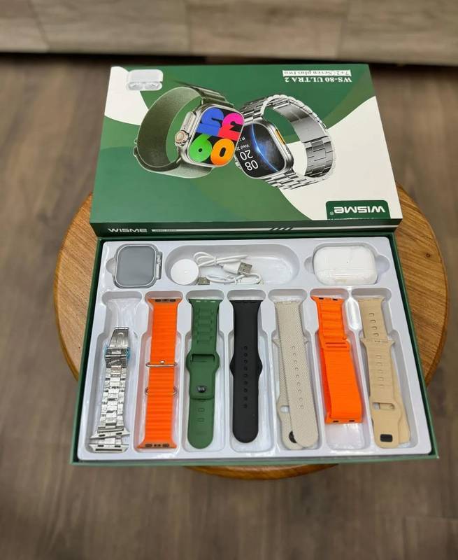 Smartwatch WS 80 Ultra 2 +Fone bluetooth com 7 Pulseiras