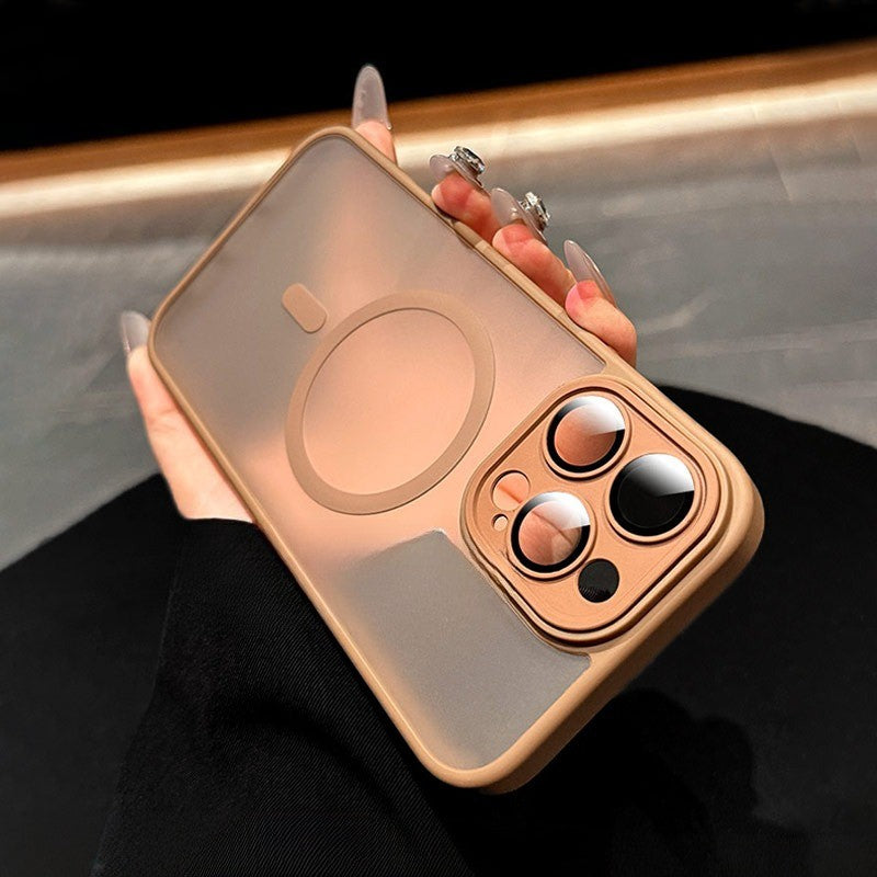 Capa Gold Slim Matte Magsafe para iPhonea prova de Choque