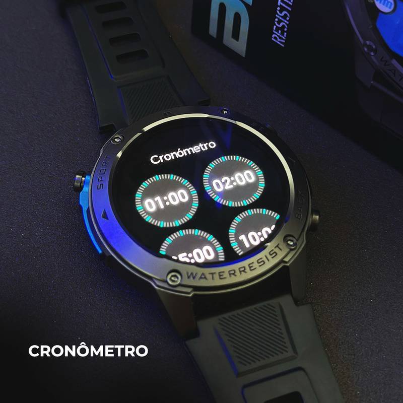 Smartwatch Brave Wearzone – Resistência Militar, GPS Duplo e 170 Modos Esportivos