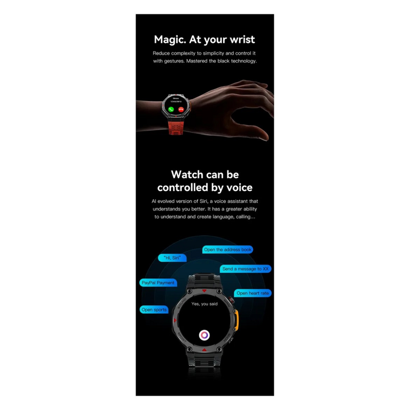 Smartwatch MA-31 M-Rex4 à Prova D'água 50M  5ATM  GPS  1GB  NFC