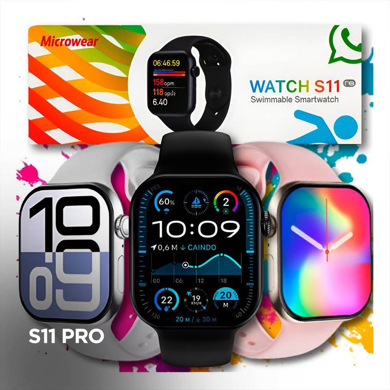 S11 Pro Microwear Séries11 GPS Whatsapp Chat GPT 2GB