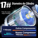 Compressor de Ar Recarregável Portatil com Calibrador e Luz de Emergência