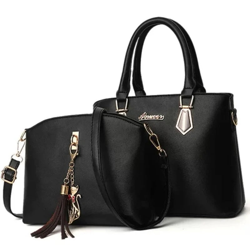 kit 2 em 1 bolsa feminina transversal vem com bolsa pequena multiuso