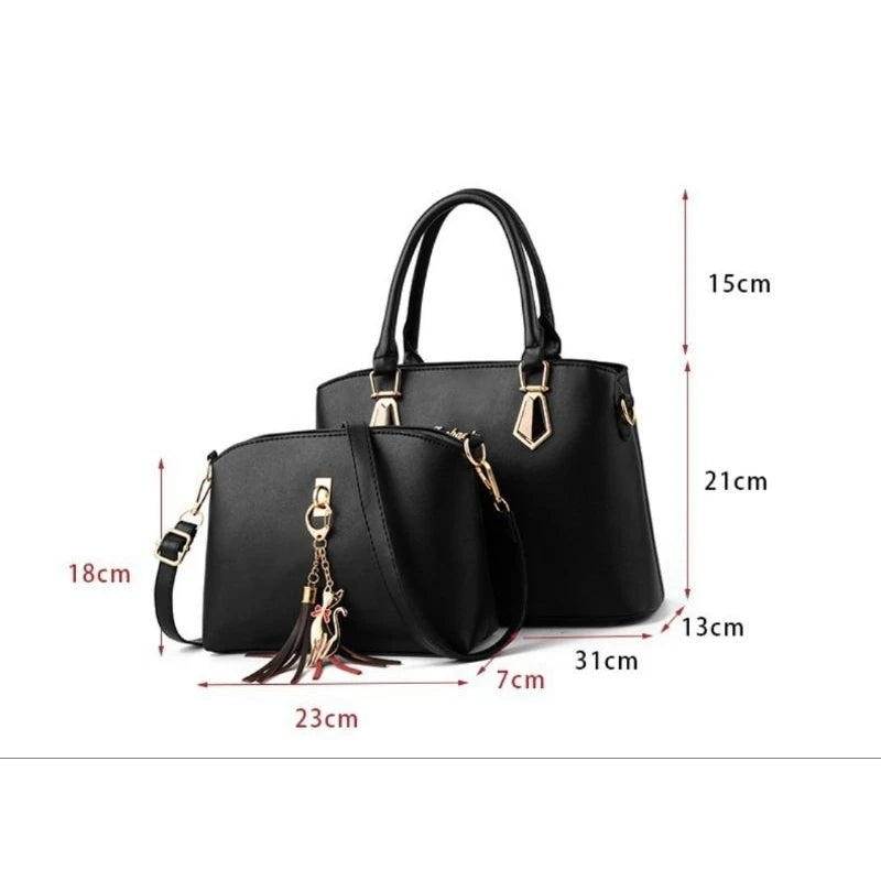 kit 2 em 1 bolsa feminina transversal vem com bolsa pequena multiuso