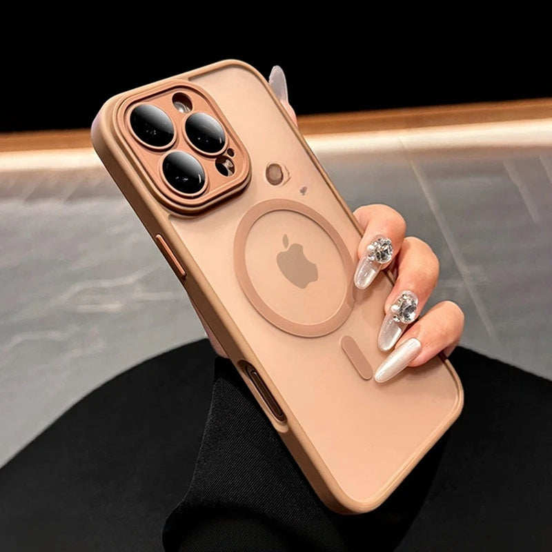 Capa Gold Slim Matte Magsafe para iPhonea prova de Choque