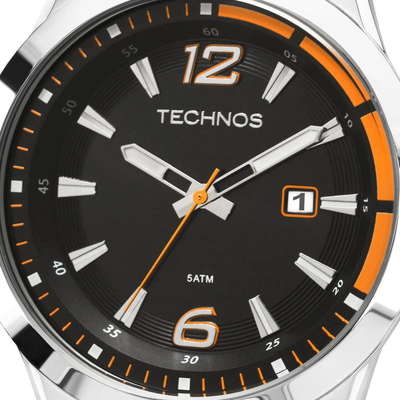 Relógios Masculino Technos a Prova d'água Cronometro Fundo Preto