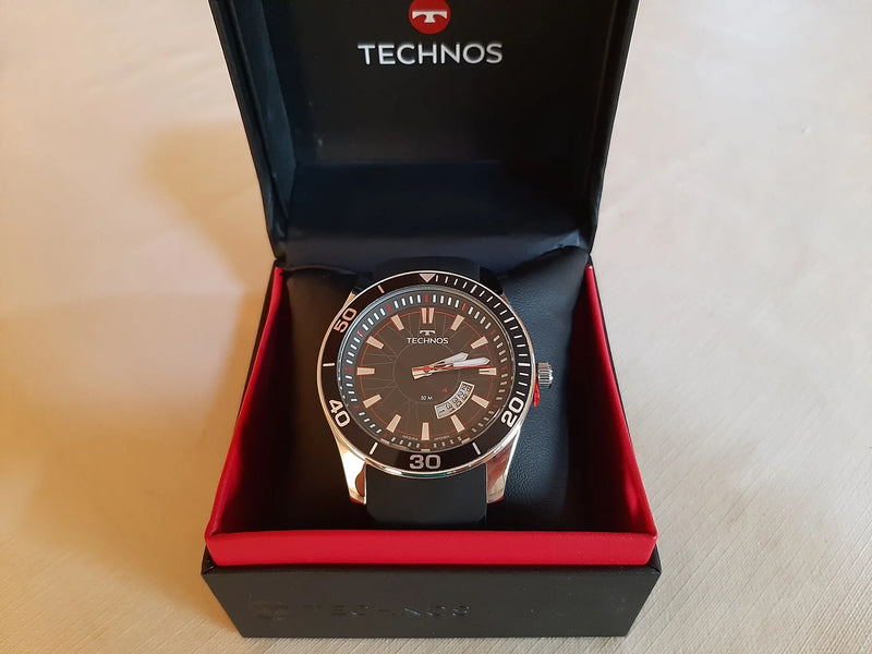 Relógio Masculino a Prova d'água Technos pulseira de Silicone