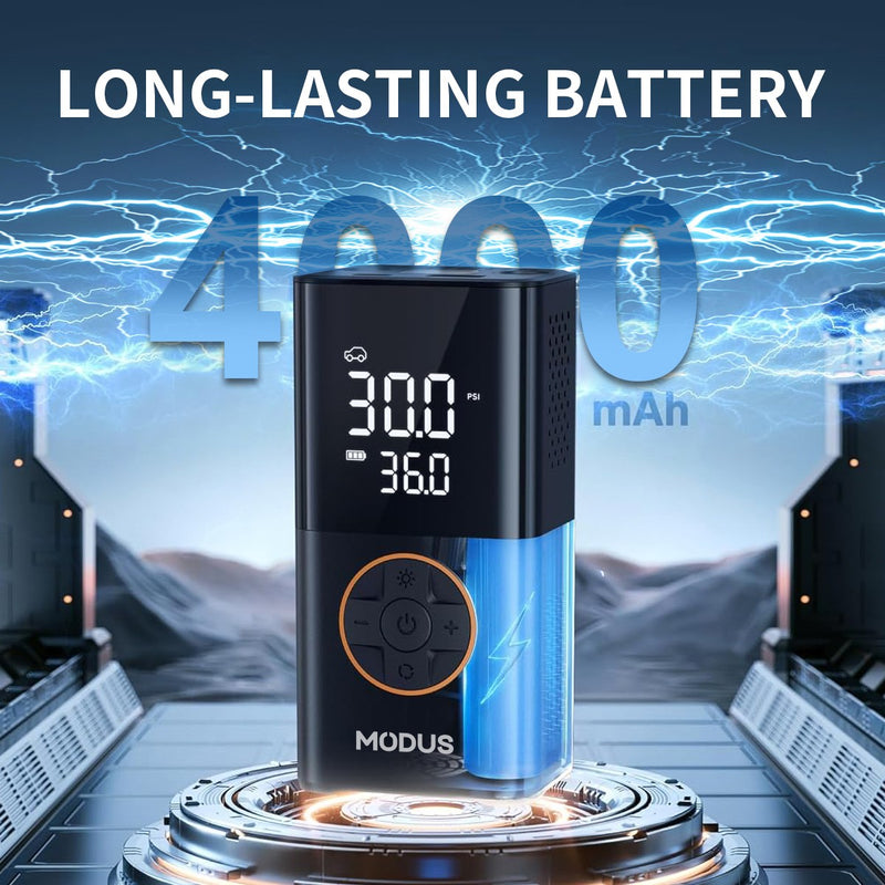Compressor de Ar Recarregável Portatil com Calibrador e Luz de Emergência