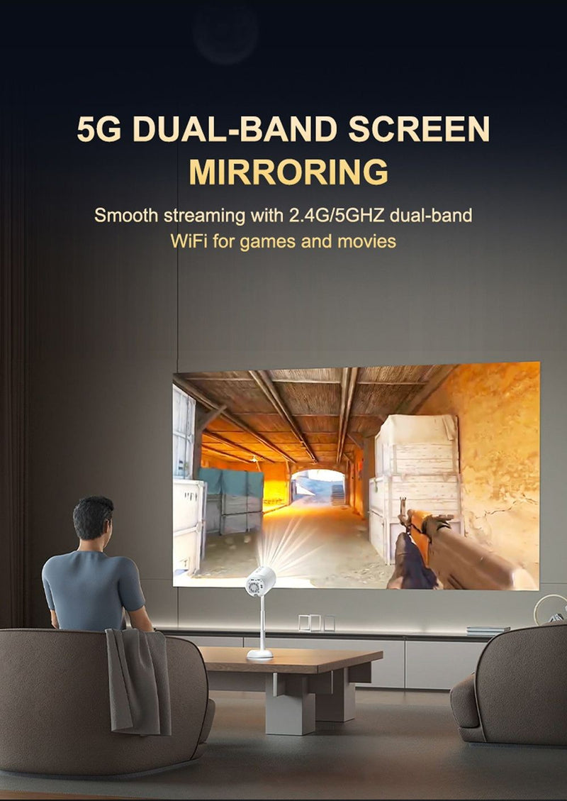 Projetor Portátil Android 11.0 1080p com Suporte Fresstyle