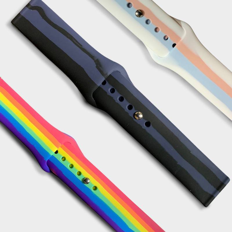 Pulseira Silicone Listrada de pino 20mm