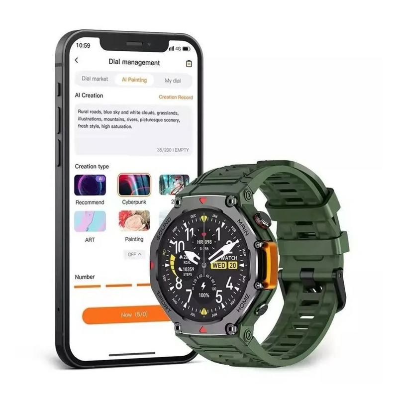 Smartwatch MA-31 M-Rex4 à Prova D'água 50M  5ATM  GPS  1GB  NFC