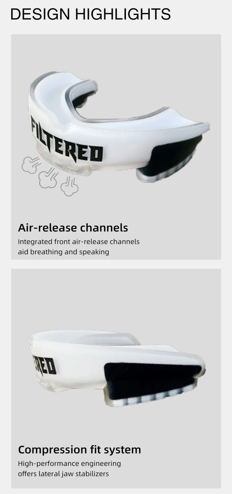 Protetor bucal esportivo filtrado, muay thai, boxe, proteção dos dentes, mma,