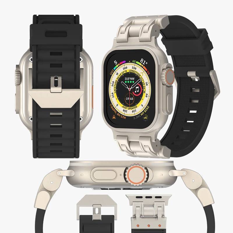 Pulseira Silicone Robot Titanium 42mm/44mm/45mm/49mm
