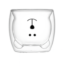 Kit 2 Caneca Urso Dupla Camada de Vidro Resistente ao Calor