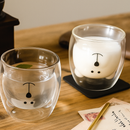 Kit 2 Caneca Urso Dupla Camada de Vidro Resistente ao Calor