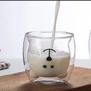 Kit 2 Caneca Urso Dupla Camada de Vidro Resistente ao Calor