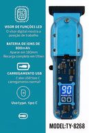 Maquina de Cortar Cabelo Transparente Visor Digital Preto