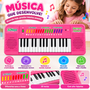 Teclado Musical Infantil Eletrônico 32 Teclas (Preto)