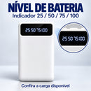 Power Bank 20.000mAh com Cabos Integrados USB-C, Lightning e Micro-USB PRETO