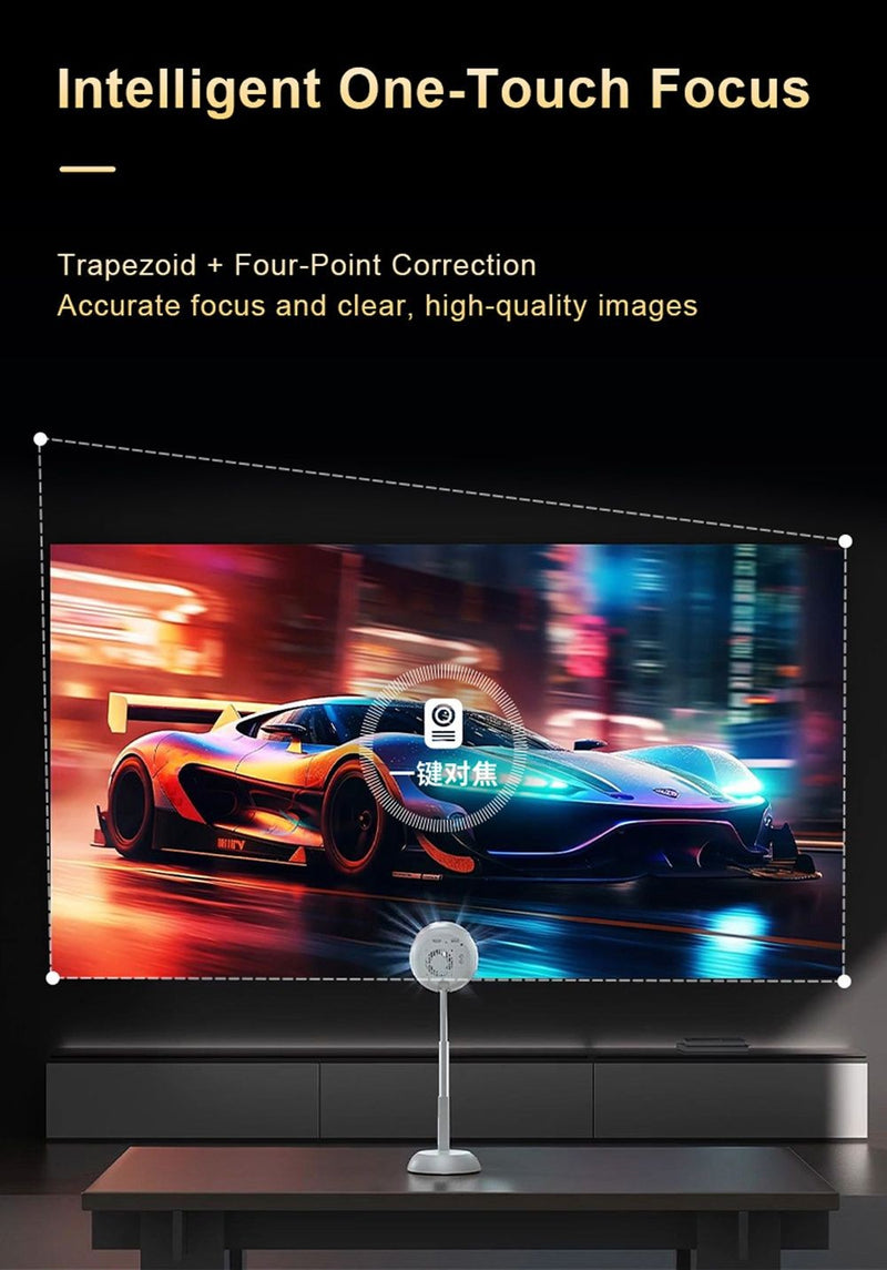 Projetor Portátil Android 11.0 1080p com Suporte Fresstyle